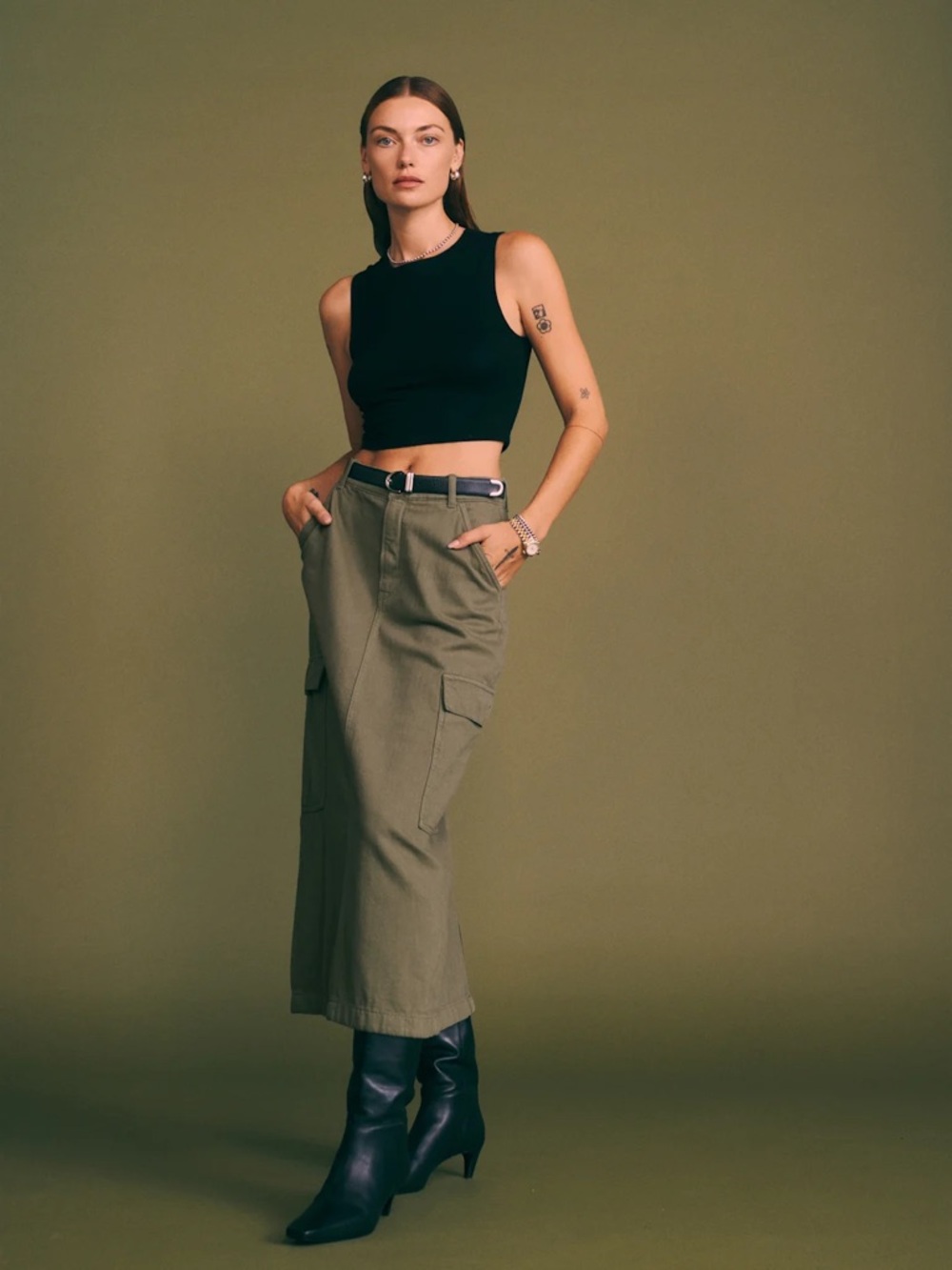Reformation Maggi Cargo Midi Skirt